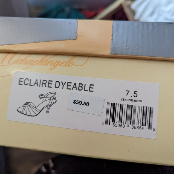 Dyeable satin shoes in Tardis blue with sparkling bobble, size 7.5 US. - Picture 6 of 6